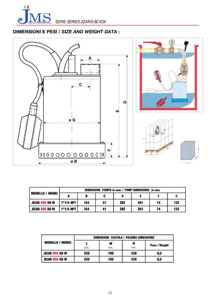 JIZAR-VOX 60/SS316-AUTO-Sump Submersible Pump-0.6HP – THREE PHASE - Image 4