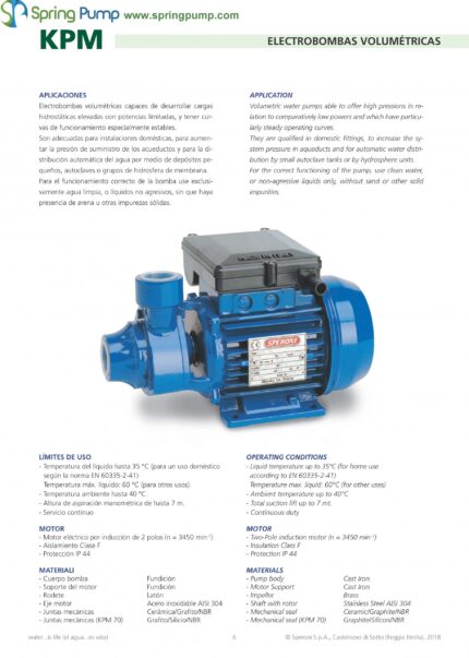 SpringPump-SPERONI-Catalog-KPM50-80