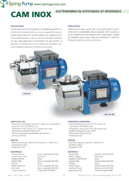 SpringPump-SPERONI-SS-Catalog-CAM80-85-88