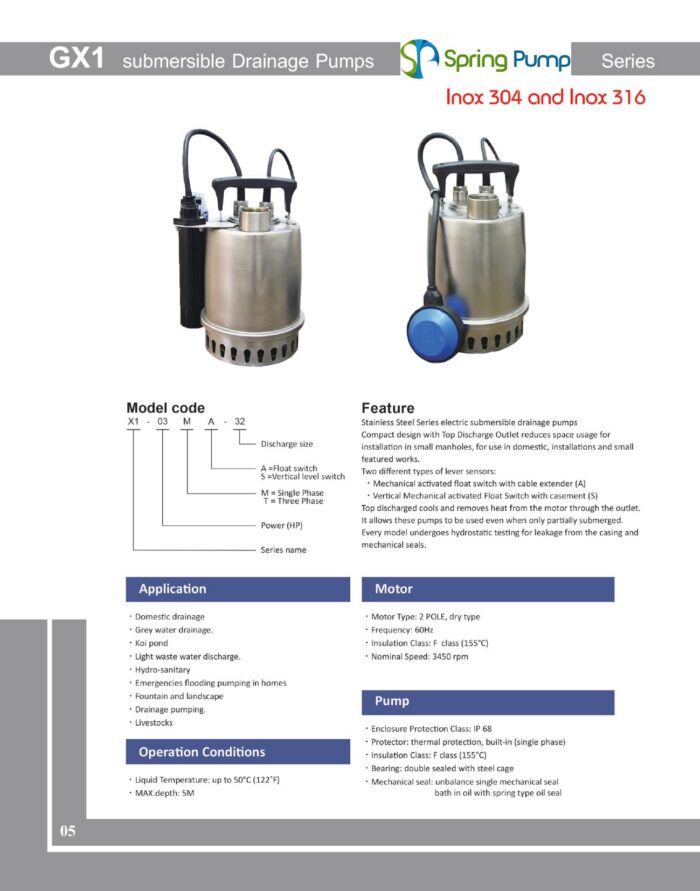 Gol Pumps - X1 03M32 (220V)- Sump Pump - 2532 GPH - 0.3HP - Single Phase - Image 4