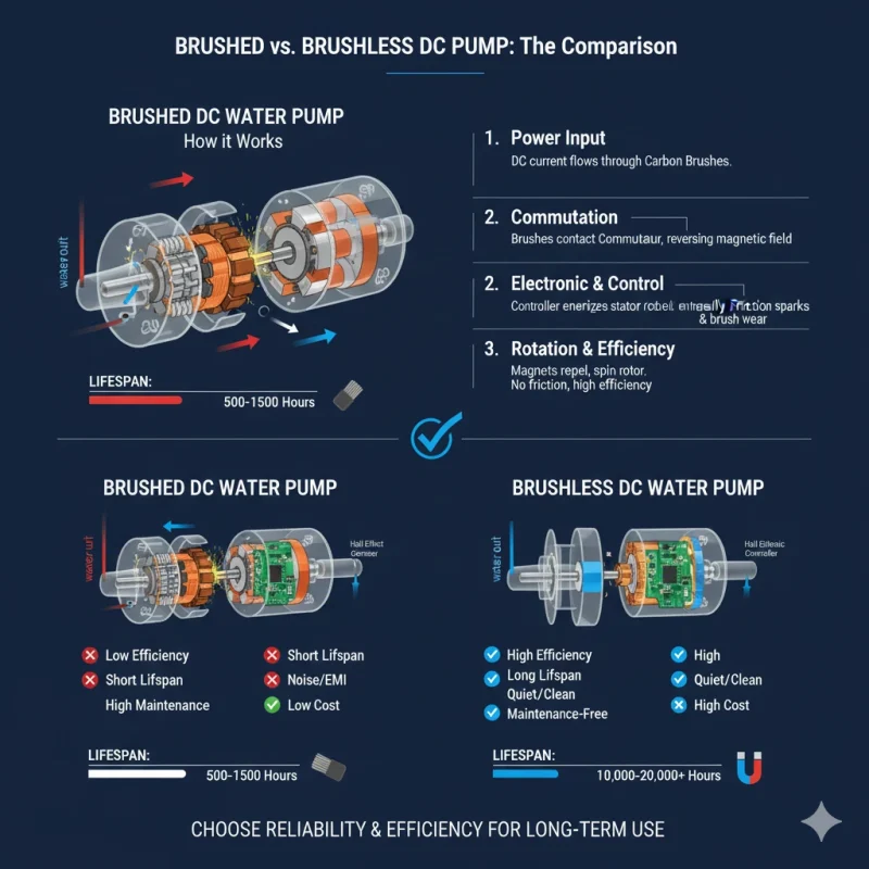 Brushed vs Brushless DC Water Pumps
